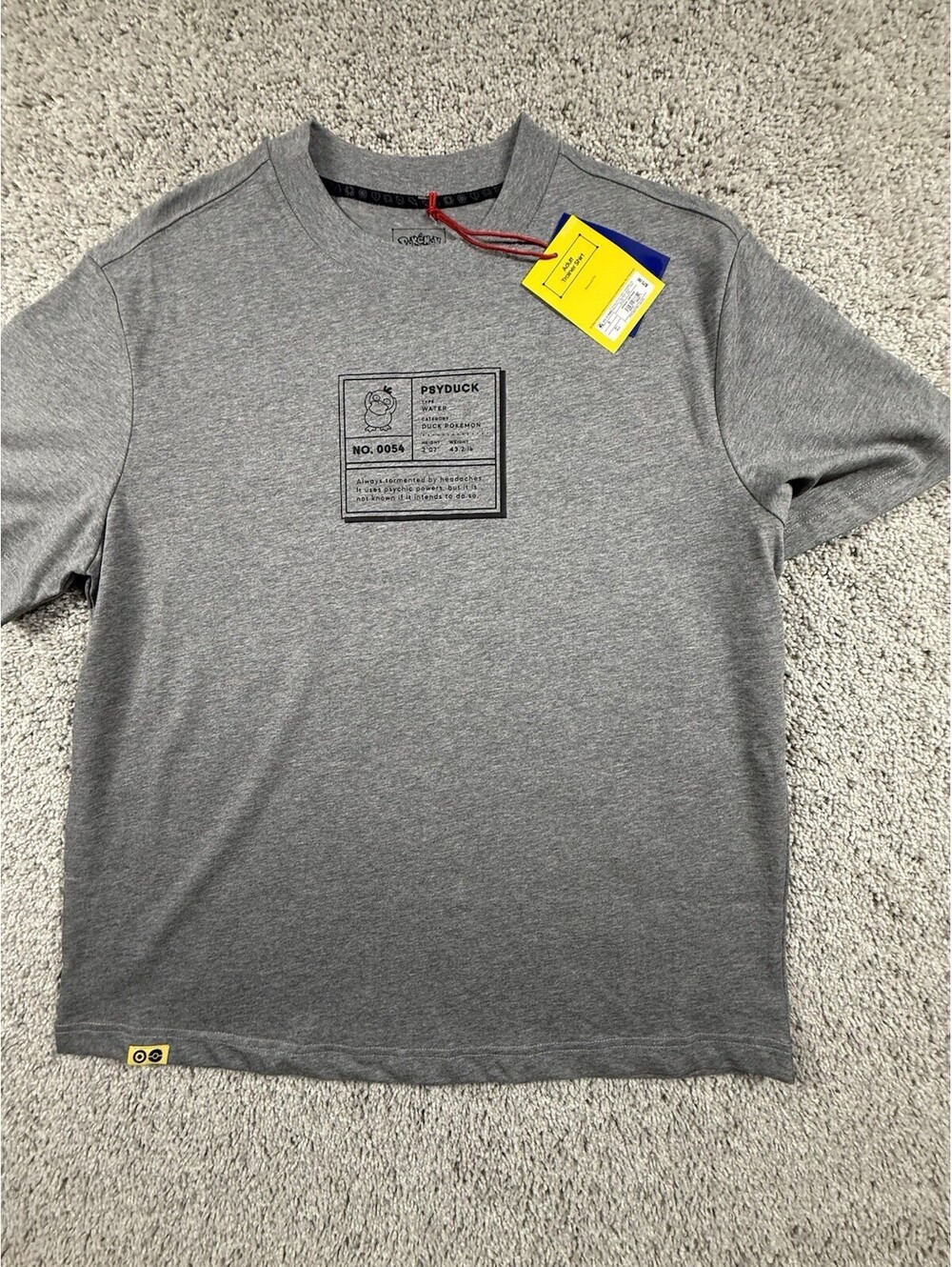 NWT Pokemon Men’s T Shirt Size Small 100% Premium Cotton Psyduck